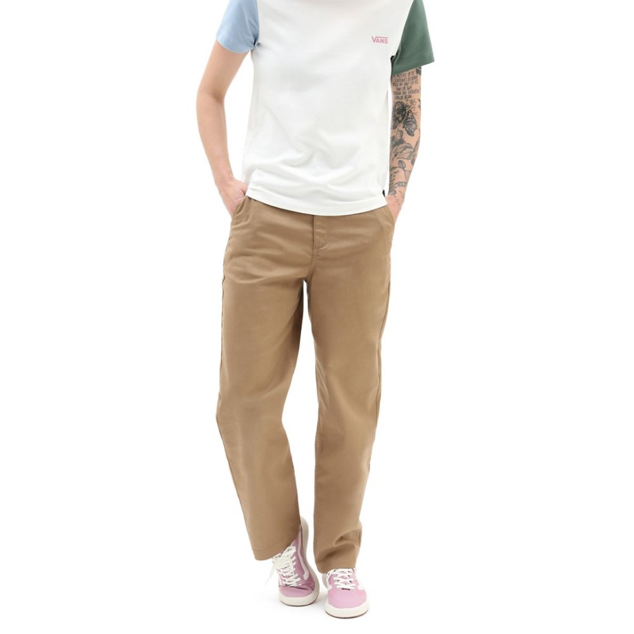 Calça Chino Feminina Vans Autêntica Marrom