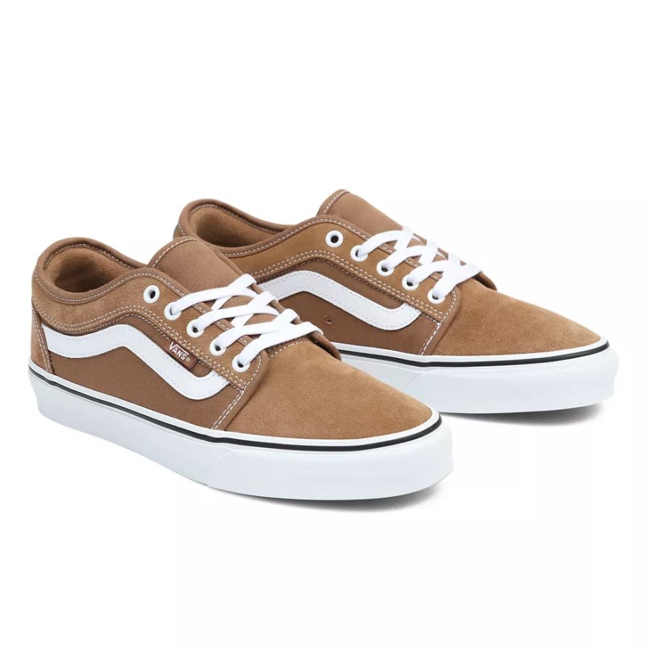 Vans Chukka Sapato Baixo Com Listras Laterais Marrom