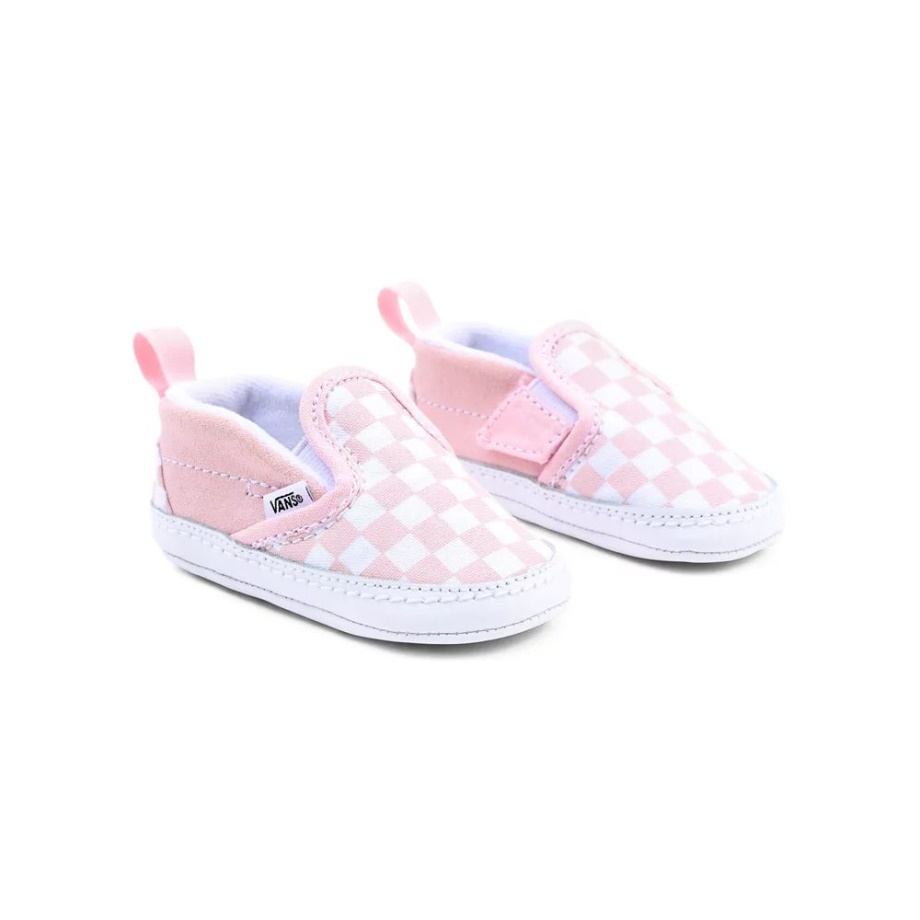 Vans Infantil Xadrez Xadrez Slip-on V Berço (0-1 Ano) Rosa