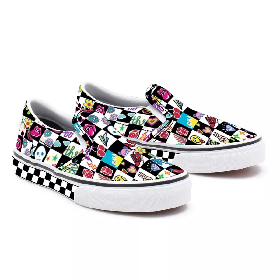 Tênis Vans Kids Custom Doodle Check (4-8 Anos)