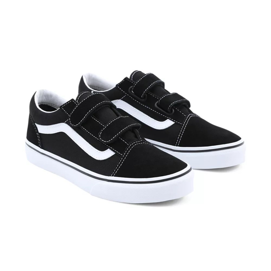 Vans Old Skool V Sapatos (8-14 Anos) Juventude Preto