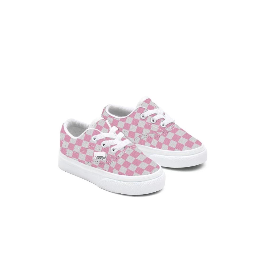 Vans Toddler Customs Pink Checkerboard Autêntico (1-4 Anos)