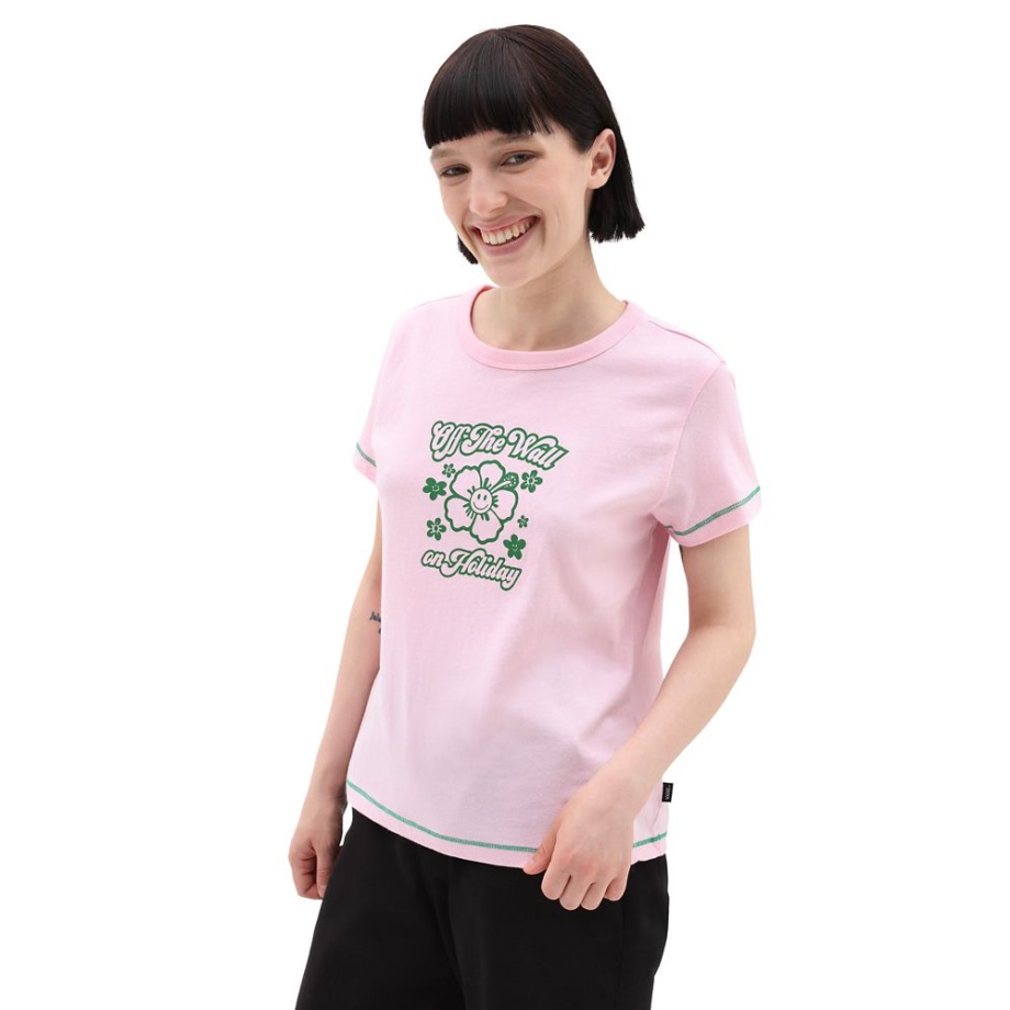 Mini Camiseta Rosa Vans X Em On Holiday