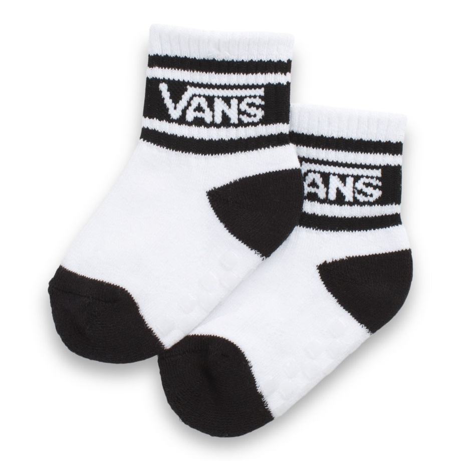 Meia Vans Drop V Crew Para Crianças 12-24m Branco-preto