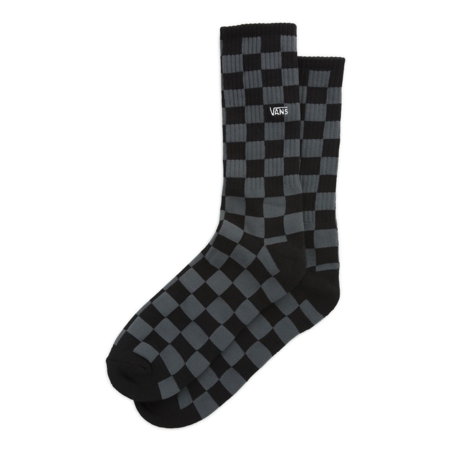 Vans Checkerboard Crew Meia Tamanho 9,5-13 Preto-carvão