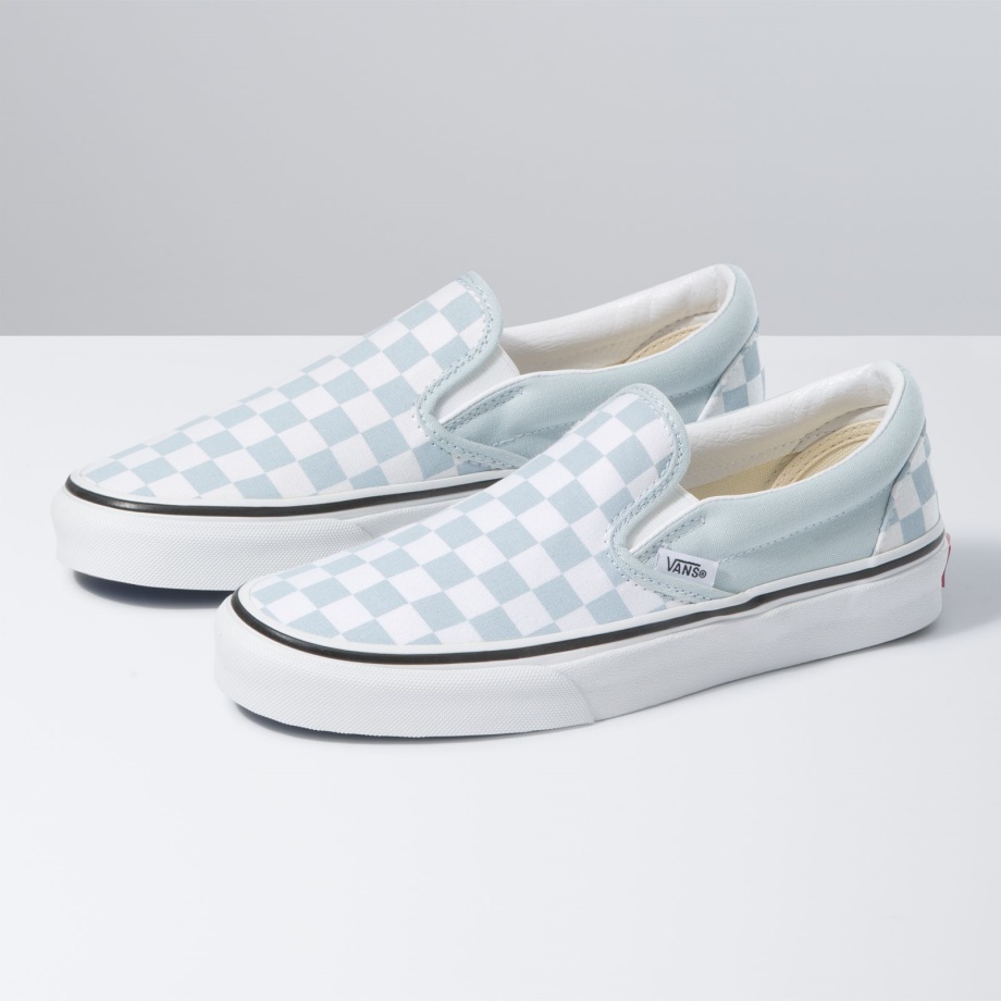 Vans Checkerboard Slip-on Azul Bebê-verdadeiro Branco