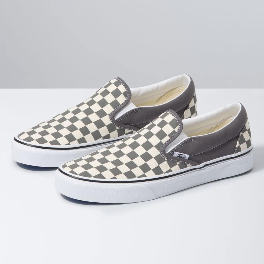 Vans Checkerboard Slip-on Pewter-true White