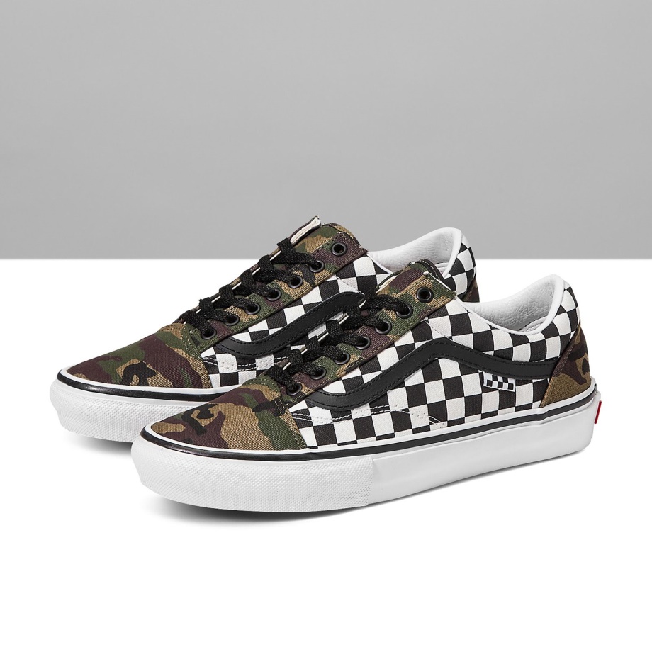 Vans Custom Checkerboard Camo Skate Old Skool