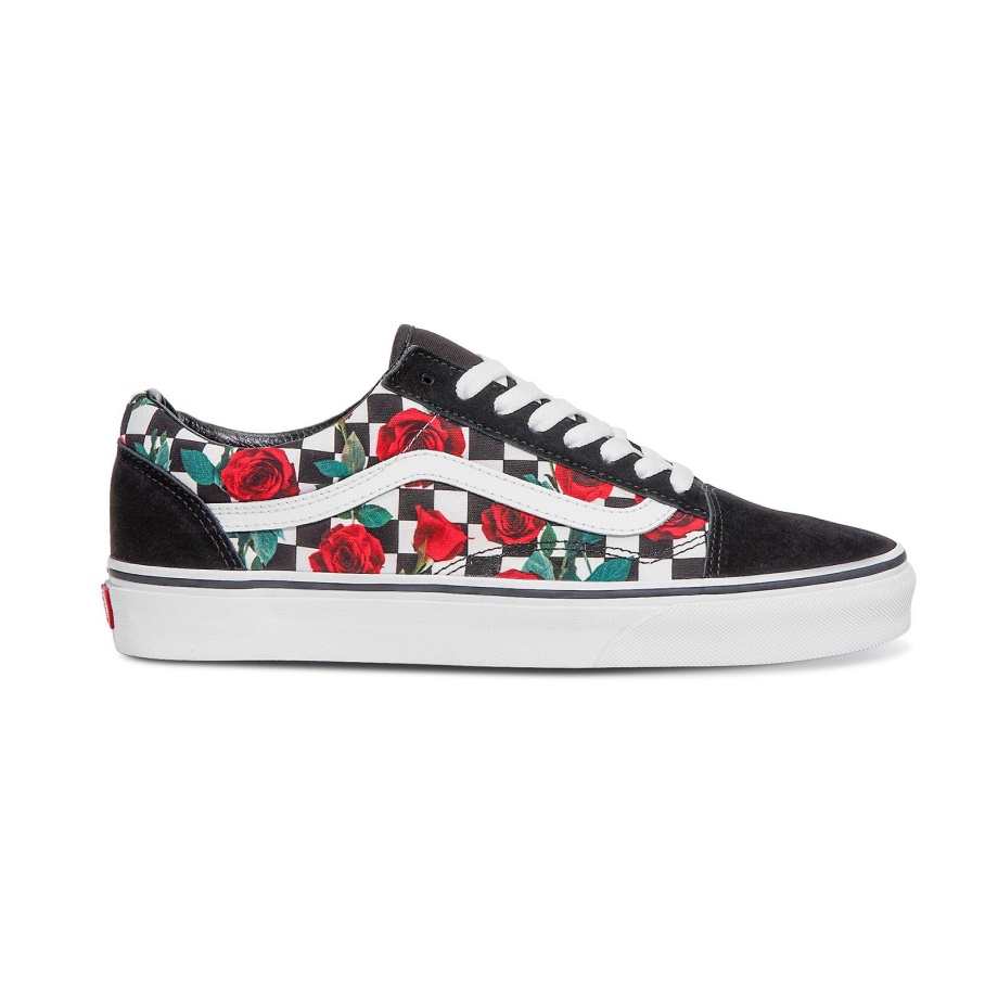 Vans Xadrez Personalizado Rosas Old Skool