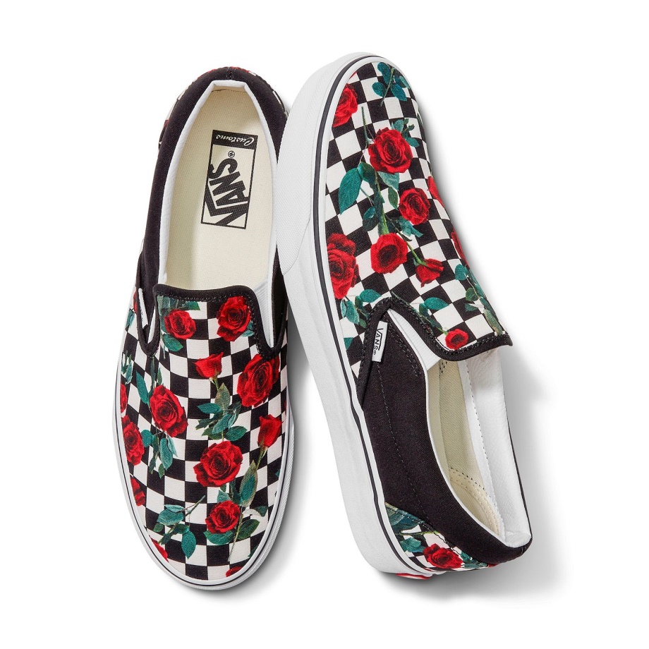 Vans Custom Checkerboard Rosas Sem Cadarço