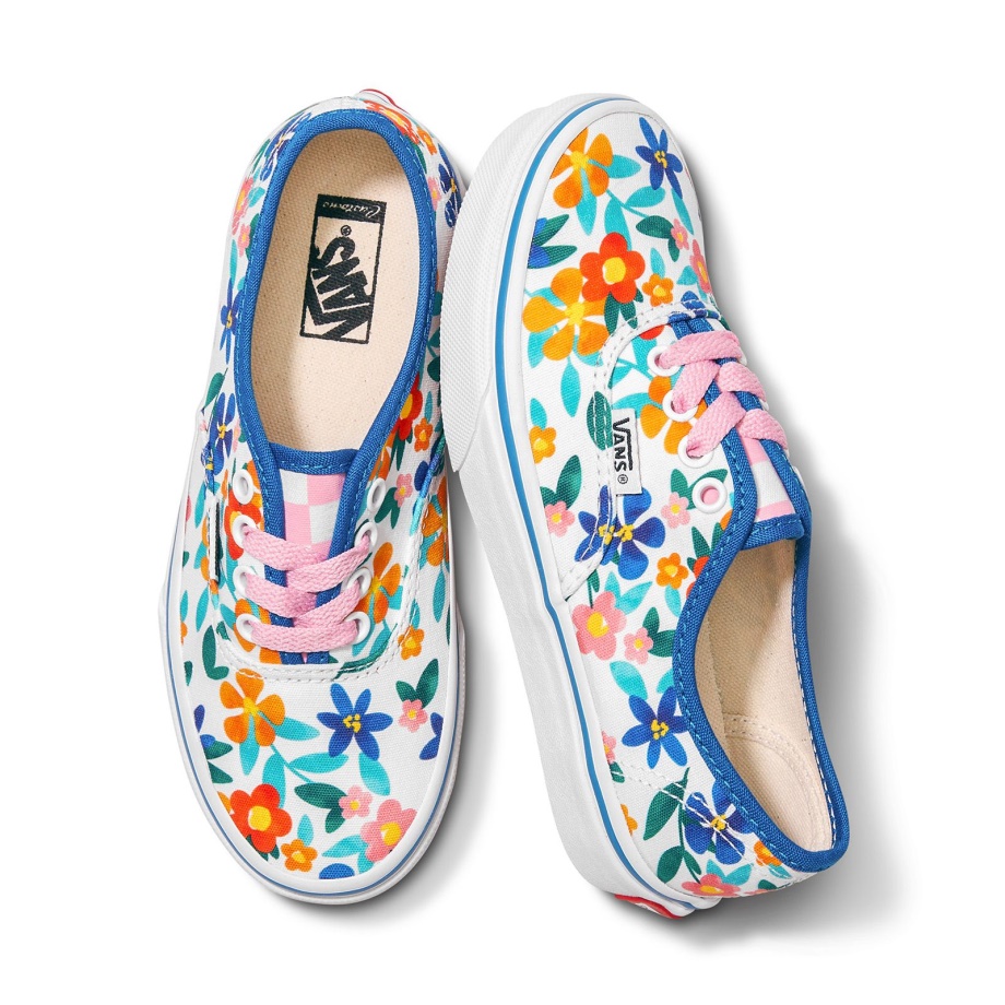 Vans Customs Kids Pintados Com Flores Autênticas