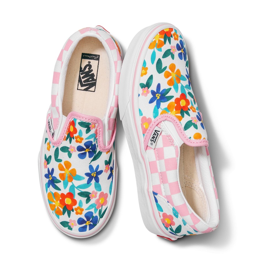 Vans Customs Kids Slip-on Floral Pintado