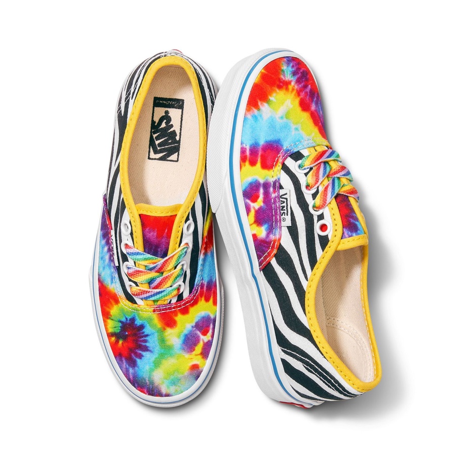 Vans Customs Crianças Arco-íris Zebra Autêntico