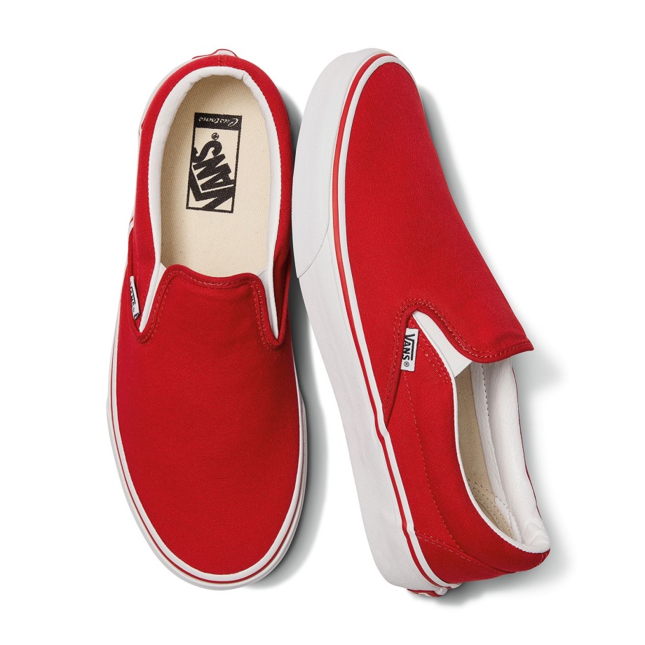 Vans Customs Racing Sem Cadarço Vermelho Largo