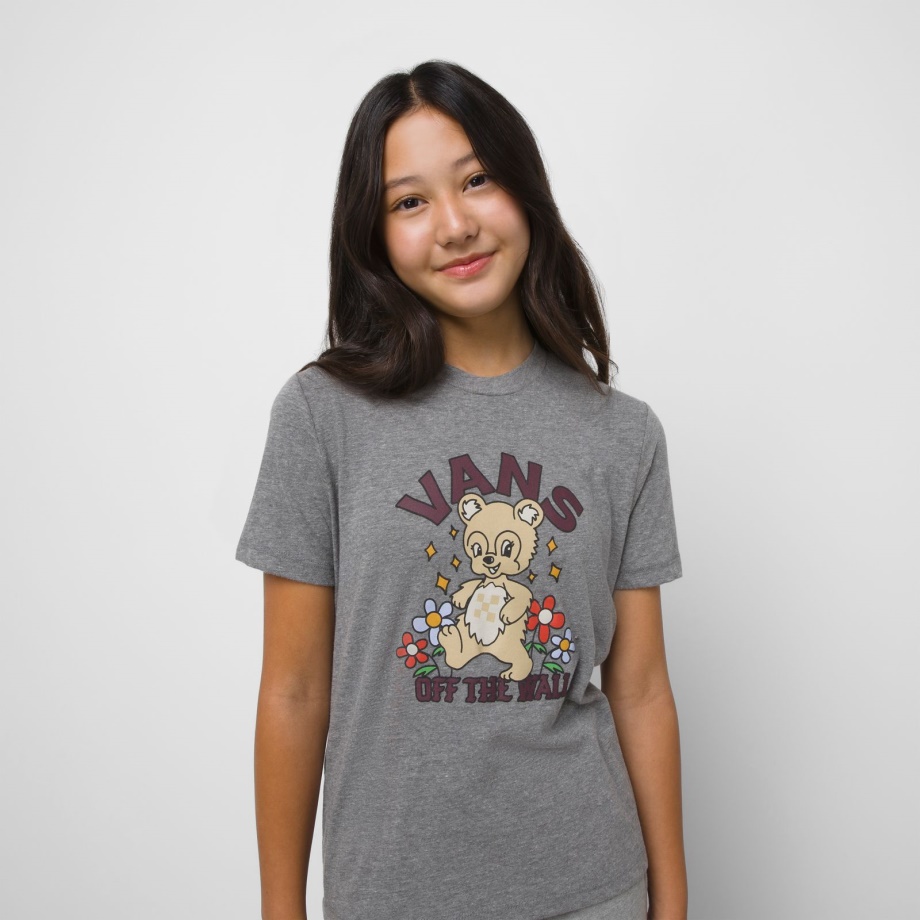 Camiseta Vans Kids Bear With Me Crew Cinza Urze