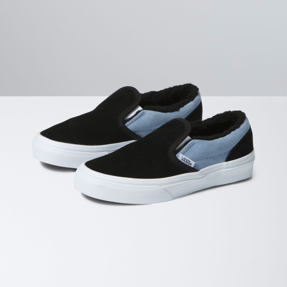 Vans Kids Classic Slip-on Sherpa Camurça Azul Ashley