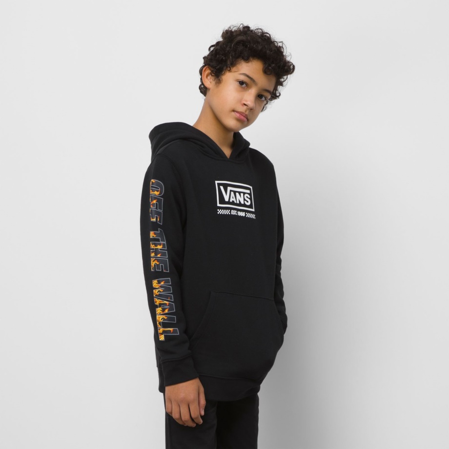 Vans Kids Digi Flames Moletom Com Capuz Preto