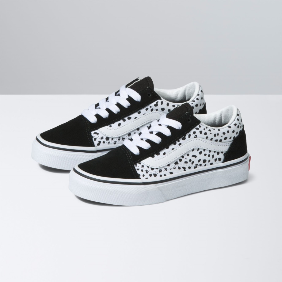 Vans Kids Old Skool Dálmata Preto-verdadeiro Branco