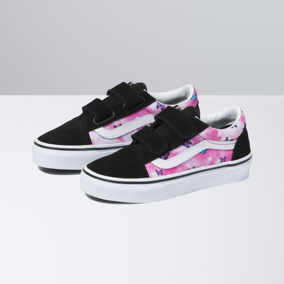 Vans Kids Old Skool V Butterfly Dream Fúcsia Vermelho-verdadeiro Branco