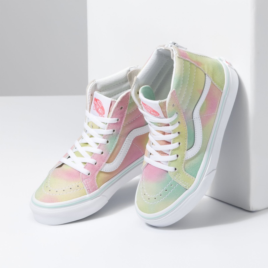 Vans Kids Rainbow Suede Sk8-hi Zip Pastel Multi