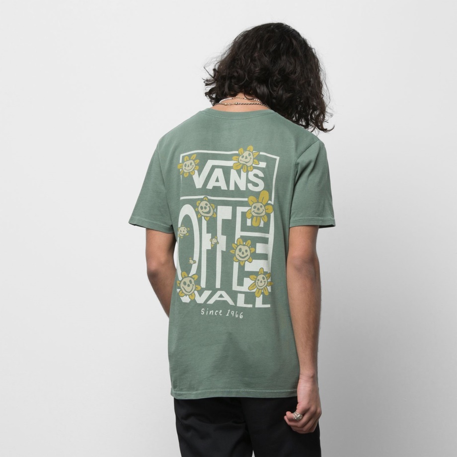 Vans Trippy Smile T-shirt Floral Pato Verde Homem – Clique na imagem para fechar