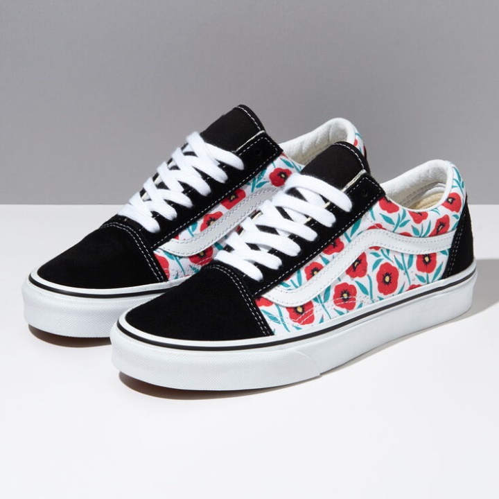 Vans Flores Old Skool Preto-verdadeiro Branco