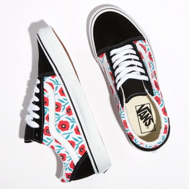 Vans Flores Old Skool Preto-verdadeiro Branco