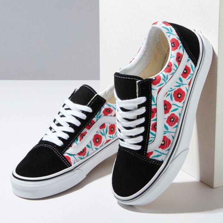 Vans Flores Old Skool Preto-verdadeiro Branco