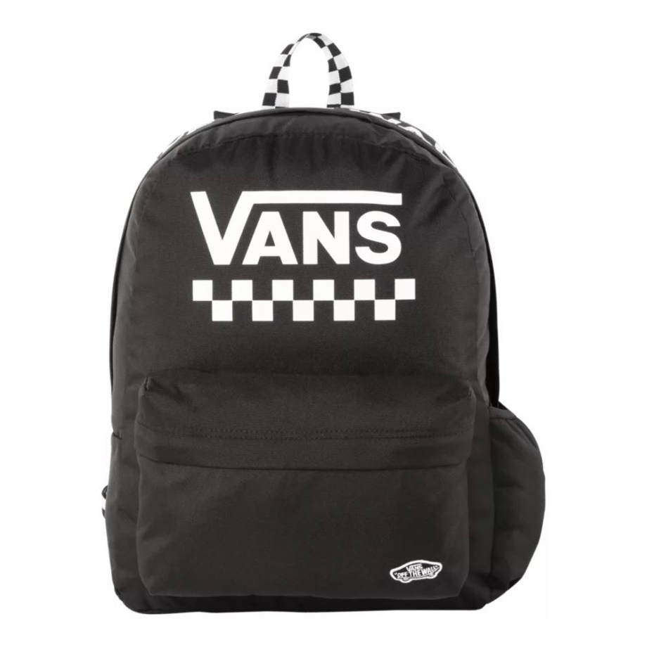 Mochila Unissex Street Realm Skool Vans 22 L Preto E Branco Xadrez