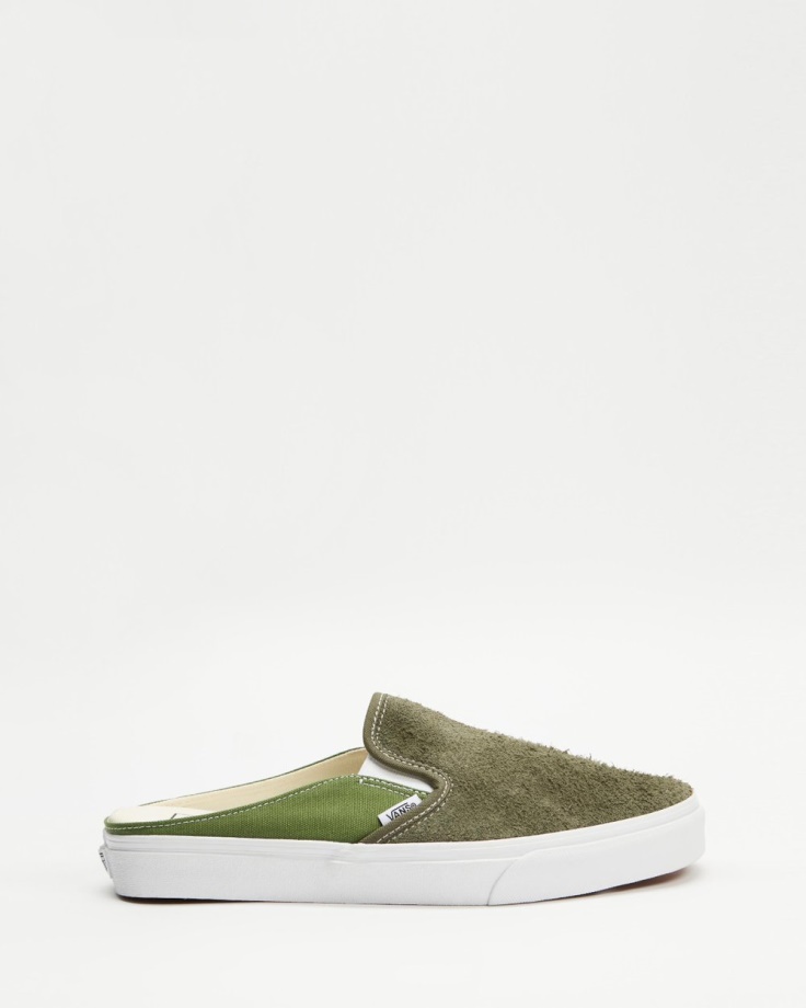 Vans Classic Slip-on Mules - Camurça Peludo Unissex Folha De Uva