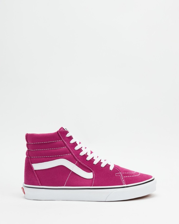 Vans Sk8 Hi - Unissex Fúcsia Vermelho-verdadeiro Branco