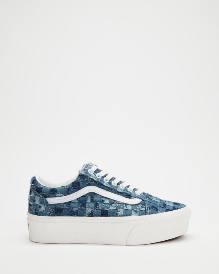 Plataformas De Tecido Vans Old Skool - Unissex Denim-multi