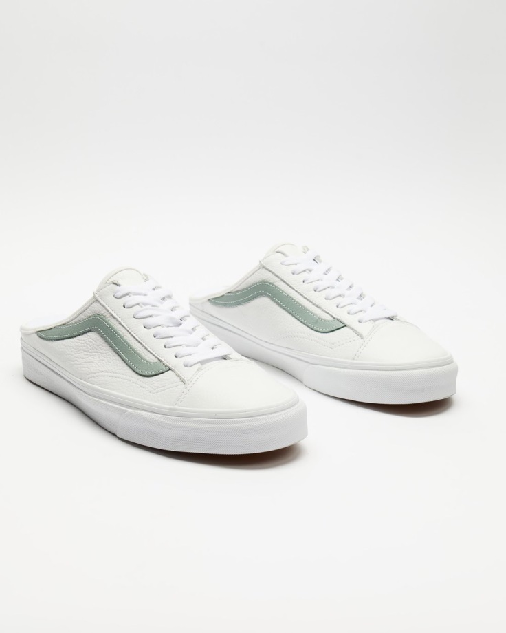 Mules De Couro Vans Style 36 - Ambiente Verde-branco Verdadeiro Unissex – Clique na imagem para fechar