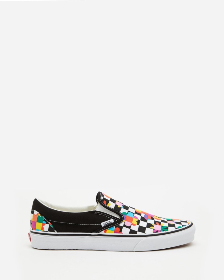 Vans Floral Checkerboard Classic Slip-ons - Unissex Preto-verdadeiro Branco