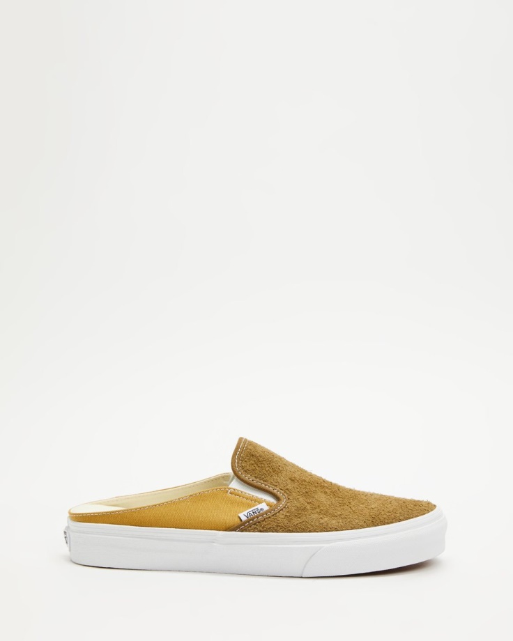 Vans Classic Slip-on Mules - Camurça Peludo Unissex Butternut Novo