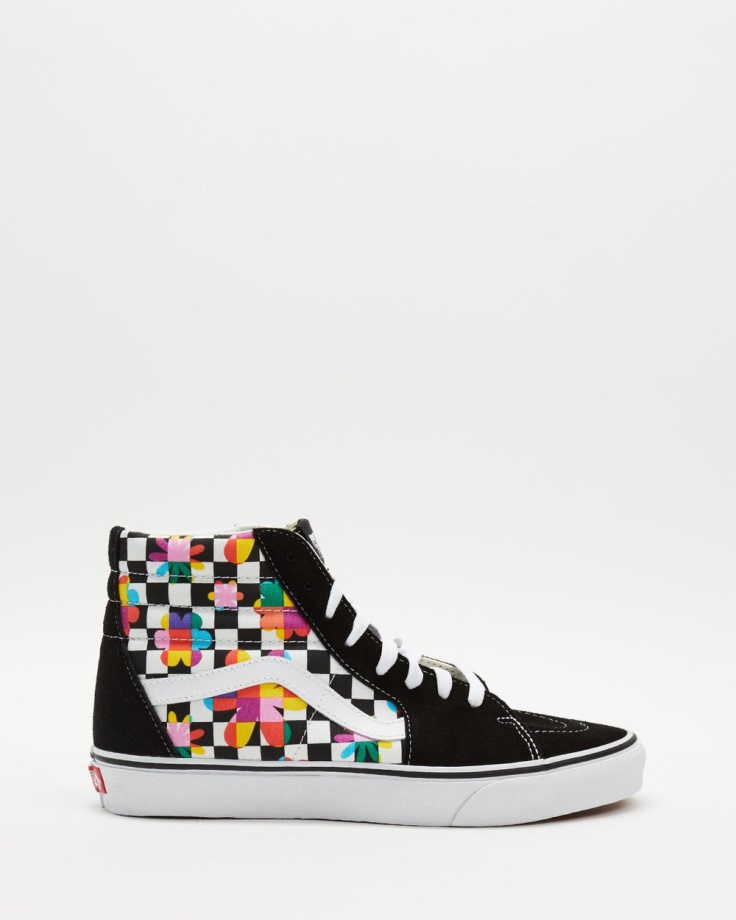 Vans Sk8 Hi - Unissex Preto-verdadeiro Branco-floral